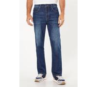 Burton Mens Bootcut Jeans Blue Dark Wash Regular Fit Denim Slash Pockets
