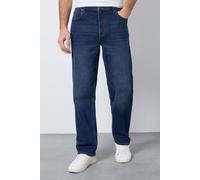 Burton Men's Dark Wash Stretch Regular Straight Fit Jeans in Dark Blue | Size: 32R Burton Dark Blue 32R