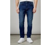 Burton Dark Wash Stretch Slim Fit Jeans In Dark Blue dark blue