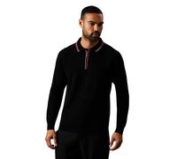 Burton Mens Fine Gauge Knitted Long-Sleeved Polo Shirt / S Black BW1794