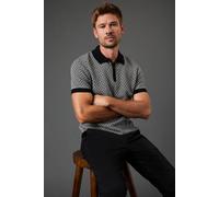 Burton Men's Geo Pattern Zip Knitted Polo in Black | Size: 2XL Burton Black 2XL