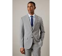 Burton Men's Grey Textured Tailored Fit Suit Jacket | Size: 40R Burton Grey 40R