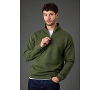 Burton Men's Khaki Quilted Half Zip Jumper | Size: Medium Burton Khaki M