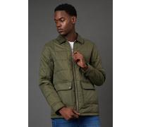 Burton Men's Khaki Quilted Zip Through Jacket | Size: Medium Burton Khaki M