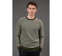 Burton Men's Khaki Textured Crew Neck Jumper | Size: Small Burton Khaki S