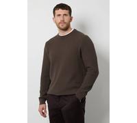 Burton Men's Khaki Waffle Crew Neck Knitted Jumper | Size: XL