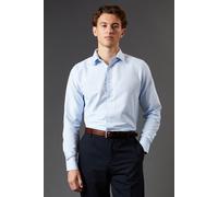 Burton Men's Light Blue Easy Iron Oxford Slim Fit Long Sleeve Shirt | Size: 16.5 in Burton Light Blue 16.5 in