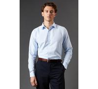 Burton Men's Light Blue Easy Iron Oxford Slim Fit Long Sleeve Shirt | Size: 17 in