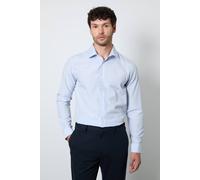 Burton Men's Light Blue Ticking Stripe Slim Fit Long Sleeve Shirt | Size: 17 in