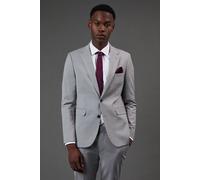 Burton Men's Light Grey Skinny Fit Essential Suit Jacket | Size: 40L Burton Light Grey 40L