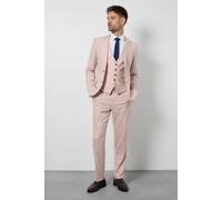 Burton Men's Light Pink Slim Fit Suit Trousers | Size: 36S Burton Light Pink 36S