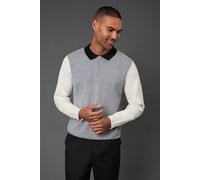 Burton Men's Mid Grey Colour block Long Sleeve Zip Neck Polo Shirt | Size: Small Burton Mid Grey S