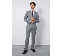 Burton Men's Mid Grey Puppytooth Slim Fit Suit Trouser | Size: 36R
