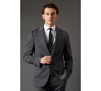Burton Men's Mid Grey Slim Fit Essential Suit Jacket | Size: 36R