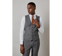 Burton Men's Mid Grey Tonal Check Waistcoat | Size: Large Burton Mid Grey L