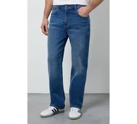 Burton Men's Mid Wash Stretch Regular Straight Fit Jeans in Mid Blue | Size: 32R Burton Mid Blue 32R