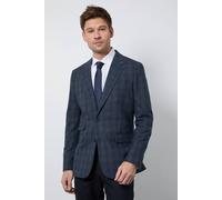 Burton Men's Navy Check Tailored Fit Blazer | Size: 42R