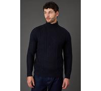 Burton Men's Navy Chunky Cable Roll Neck Jumper | Size: 2XL Burton Navy 2XL