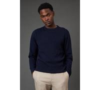 Burton Men's Navy Diamond Jacquard Crew Neck Jumper | Size: Medium Burton Navy M