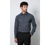 Burton Men's Navy Diamond Print Smart Long Sleeve Shirt | Size: Medium