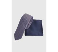 Burton Men's Navy Foulard Tie & Pocket Square Burton Navy One Size