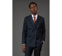 Burton Men's Navy Herringbone Double Breasted Blazer | Size: 40R Burton Navy 40R