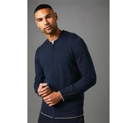 Burton Men's Navy Knitted Zip Through Bomber | Size: Small Burton Navy S