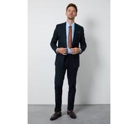 Burton Men's Navy Linen Slim Fit Suit Trousers | Size: 32R