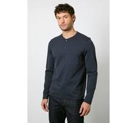 Burton Men's Navy Long Sleeve Grandad Neck T-Shirt | Size: Small Burton Navy S