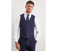 Burton Mens Suit Waistcoat Navy Smart Regular Fit Business Formal Wedding