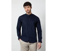 Burton Men's Navy Oxford Grandad Long Sleeve Shirt | Size: Medium