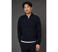 Burton Men's Navy Soft Ribbed Half Zip Jumper | Size: Small Burton Navy S