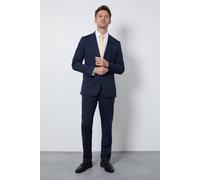 Burton Men's Navy Textured Slim Fit Suit Trousers | Size: 36R Burton Navy 36R