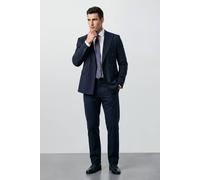 Burton Men's Navy Textured Wide Lapel Double Breasted Blazer | Size: 40S Burton Navy 40S