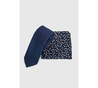 Burton Men's Navy Tie & Ditsy Pocket Square Burton Navy One Size