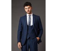 Burton Men's Navy Tweed Look Tailored Fit Suit Jacket | Size: 38R Burton Navy 38R