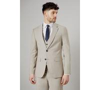 Burton Men's Neutral Textured Slim Fit Suit Jacket | Size: 46R Burton Neutral 46R