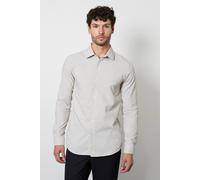 Burton Men's Off White Multi Stripe Slim Fit Long Sleeve Shirt | Size: 14.5 in