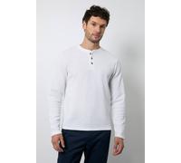 Burton Men's Off White Waffle Long Sleeve Henley T-shirt | Size: Medium