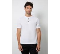 Burton Men's Off White Waffle Short Sleeve Henley T-shirt | Size: Medium