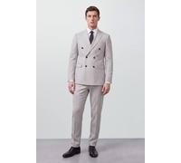 Burton Men's Pale Grey Double Breasted Blazer in Light Grey | Size: 44R