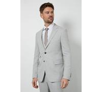 Burton Men's Pale Grey Tailored Fit Suit Jacket in Light Grey | Size: 42R
