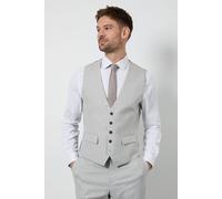 Burton Men's Pale Grey Tailored Fit Waistcoat in Light Grey | Size: Large Burton Light Grey L