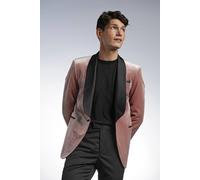 Burton Men's Pink Wide Lapel Velvet Tailored Fit Tuxedo Jacket | Size: 38R Burton Pink 38R