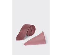 Burton Men's Rose Pink Slim Tie & Pocket Square Set Burton Rose Pink One Size