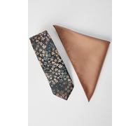 Burton Men's Rust Ditsy Tie & Twill Pocket Square Burton Rust One Size
