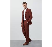 Burton Men's Rust Pleated Relaxed Fit Suit Trouser | Size: 34R Burton Rust 34R