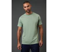 Burton Men's Sage Green Plain Crew Neck T-Shirt | Size: Small
