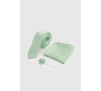 Burton Men's Sage Tie With Pocket Square & Lapel Pin
