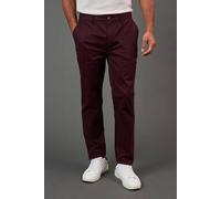 Burton Men's Slim Fit Chino Trousers in Burgundy | Size: 30R